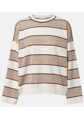 Brunello Cucinelli Striped wool, cashmere, and silk sweater