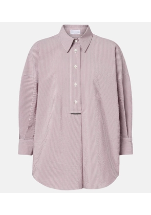 Brunello Cucinelli Striped cotton-blend shirt