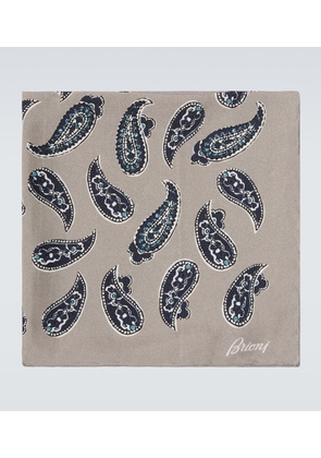 Brioni Paisley silk twill pocket square