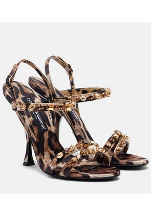 Dolce&Gabbana Keira 2.0 105 leopard-print satin sandals