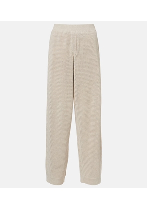 Brunello Cucinelli Knitted cotton-blend wide-leg pants