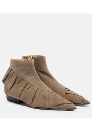 JW Anderson Ruffled suede ankle boots