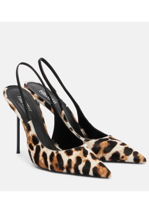 Paris Texas Lidia 105 calf hair slingback pumps