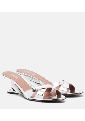 Paris Texas Nina 50 metallic leather wedges