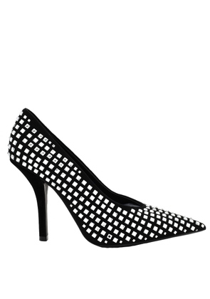 Burberry Madelina Crystal Detail Leather Point-Toe Pumps