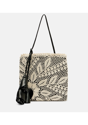 Magda Butrym Julia Small crochet leather-trimmed tote bag