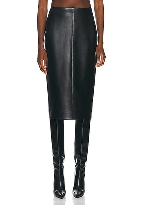 ALAÃA Leather Pencil Skirt in Noir - Black. Size 38 (also in ).