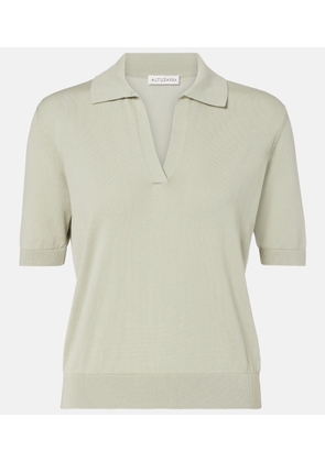 Altuzarra Clay cropped cotton and silk polo shirt