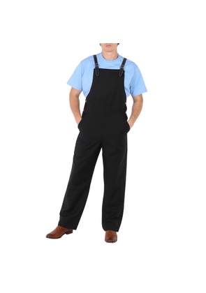 Burberry Mens Black Bib-Front Technical Overalls