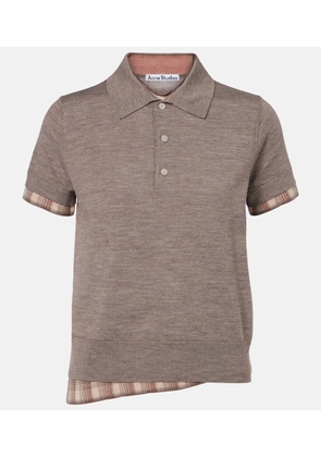 Acne Studios Checked layered wool polo sweater