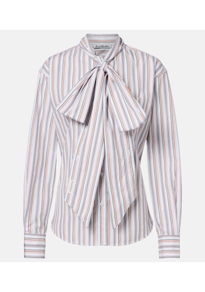 Acne Studios Bow-detail striped cotton shirt