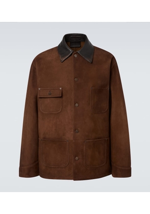 Prada Leather-trimmed suede jacket