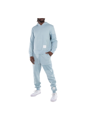 Thom Browne 4 Bar Double Face Knit Hoodie Light Blue