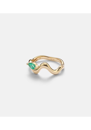 Shay Jewelry 18kt yellow gold (750/1000) ring with emeralds