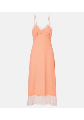 Simone Rocha Lace-trimmed crepe de chine slip dress