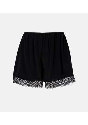 Simone Rocha Lace-trimmed satin shorts