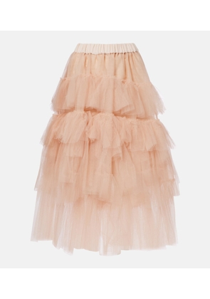Simone Rocha Ruffled tulle midi skirt