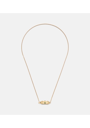 Marie Lichtenberg Coco Micro 18kt gold locket necklace with emeralds