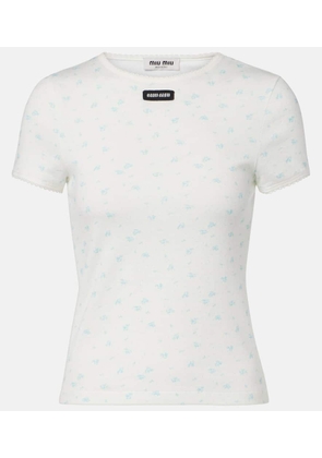 Miu Miu Floral cotton jersey T-shirt