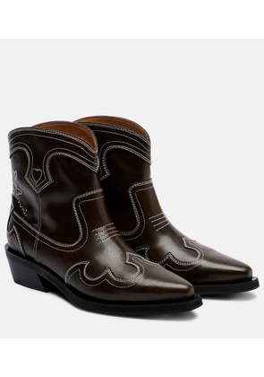 Ganni Embroidered cowboy boots