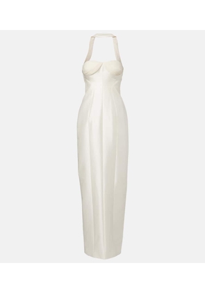 Danielle Frankel Bridal Lette wool and silk bustier gown