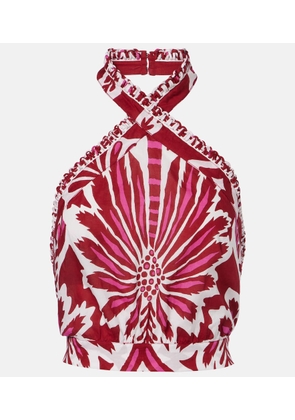 Poupette St Barth Suma floral halterneck cotton top