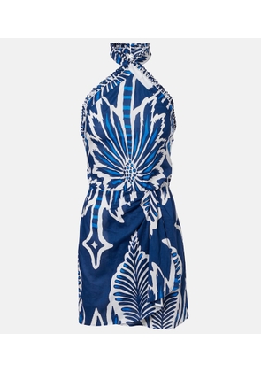 Poupette St Barth Manon floral halterneck cotton minidress