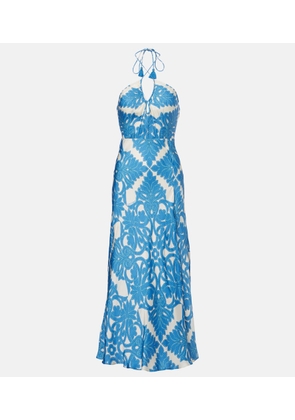 Poupette St Barth Stella printed satin maxi dress