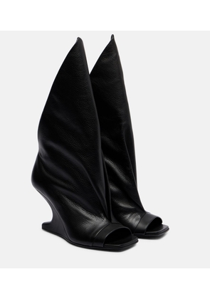 Rick Owens Cantilever leather peep-toe boots