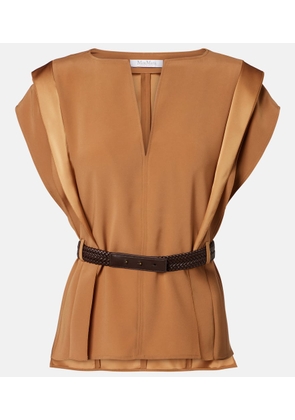 Max Mara Belted crepe top