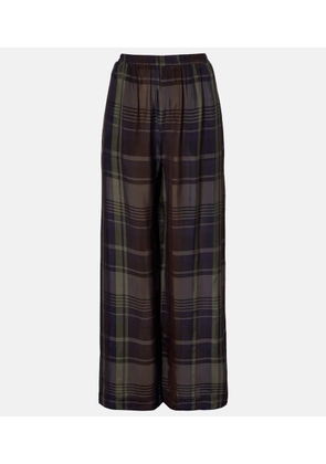 The Frankie Shop Baxter checked wide-leg pants