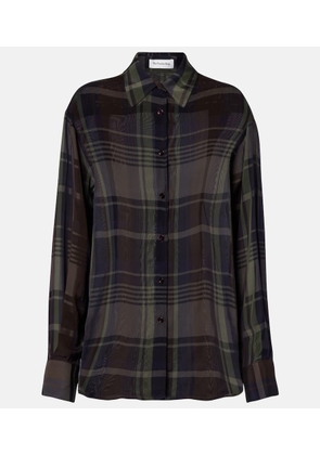 The Frankie Shop Peri sheer plaid shirt