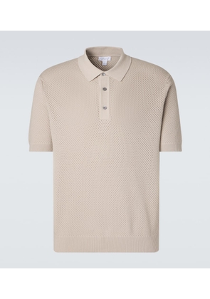 Sunspel Knitted cotton polo shirt