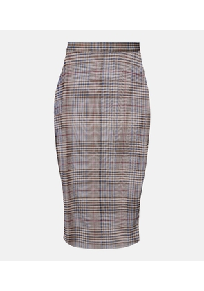 The Frankie Shop Aurora plaid sheer mesh midi skirt