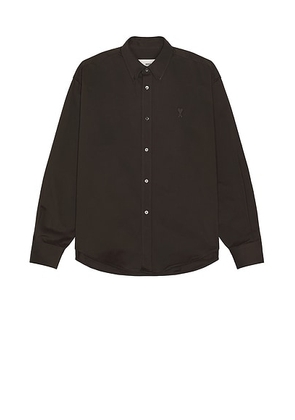 AMI Paris ADC Boxy Fit Shirt in Dark Coffee - Brown. Size 41 (also in ).