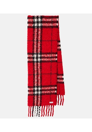 Burberry Burberry Check alpaca and wool boucle scarf
