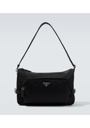 Prada Large leather-trimmed shoulder bag