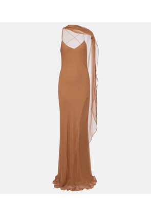 The Sei Caped silk satin gown