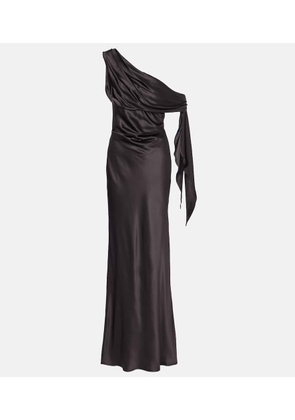 The Sei Draped one-shoulder silk satin gown