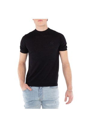 Amiri Mens Black MA Wool Silk Logo Tee