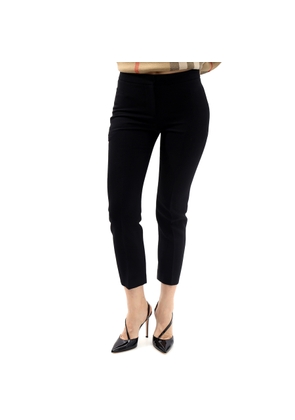 Alexander Mcqueen Black Wool And Silk Blend Crop Trousers