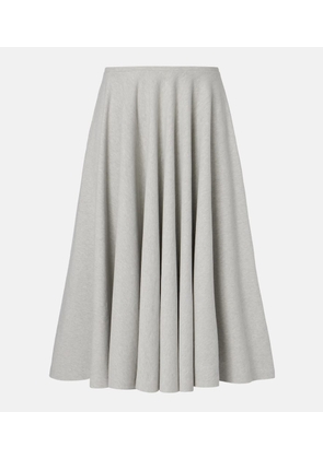 Norma Kamali Cotton-blend midi skirt