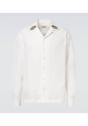 Etro Paisley embroidered linen shirt