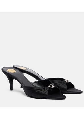 Saint Laurent Jerry 60 embellished crepe satin mules