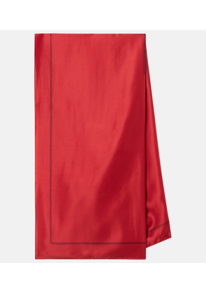 Saint Laurent Cassandre printed silk charmeuse scarf