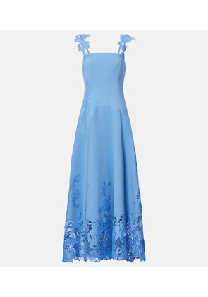 Oscar de la Renta Porcelain wool-blend guipure midi dress