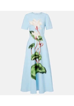 Oscar de la Renta Printed cotton-blend midi dress
