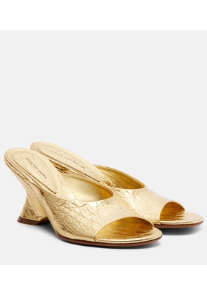 Dries Van Noten Metallic leather sandals