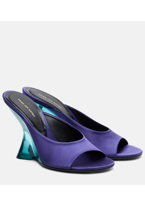 Dries Van Noten Satin wedge mules