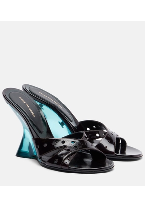 Dries Van Noten Patent leather wedge mules
